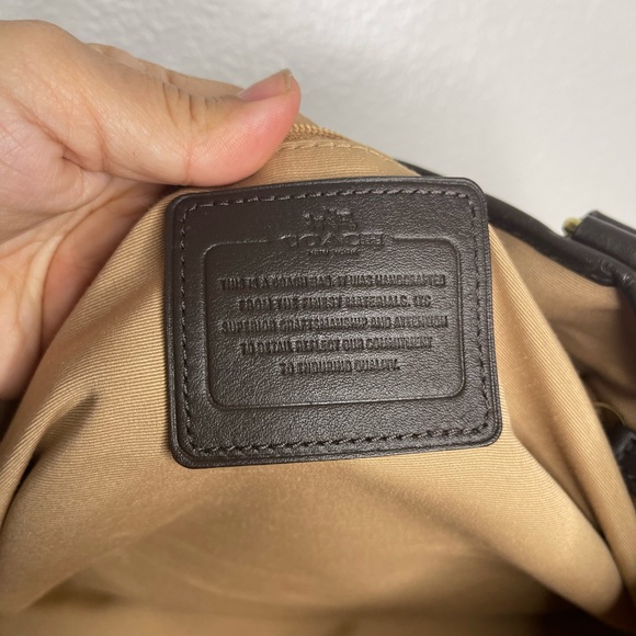 Coach Carry All Signature Brown Green Drawstring Tote Purse - Picture 16 of 16